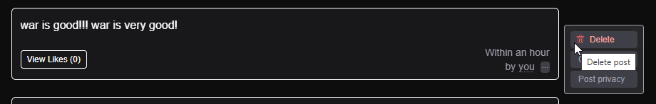 Delete Post - Step 1